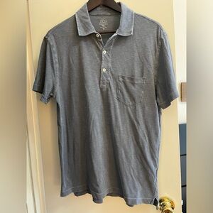 J Crew garment-dyed slub cotton polo shirt, size M